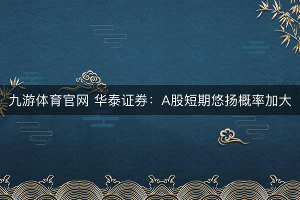 九游体育官网 华泰证券:A股短期悠扬概率加大