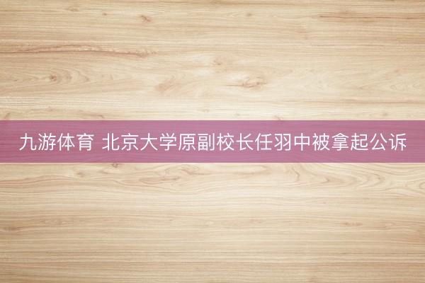 九游体育 北京大学原副校长任羽中被拿起公诉