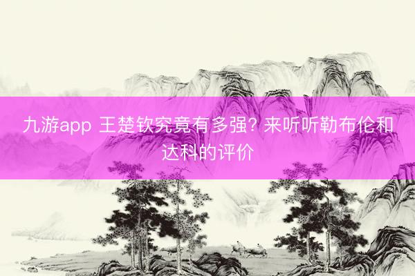 九游app 王楚钦究竟有多强? 来听听勒布伦和达科的评价