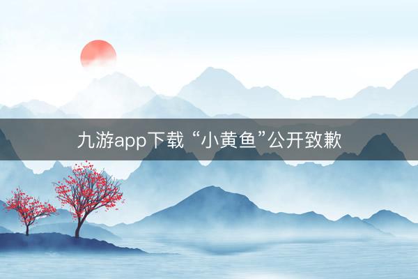 九游app下载 “小黄鱼”公开致歉