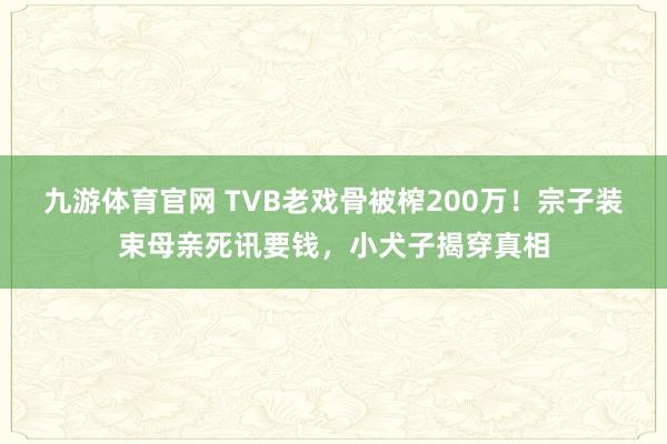 九游体育官网 TVB老戏骨被榨200万!宗子装束母亲死讯要钱,小犬子揭穿真相