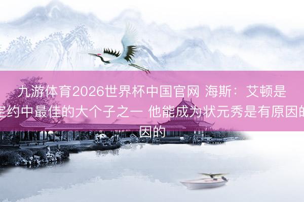 九游体育2026世界杯中国官网 海斯:艾顿是定约中最佳的大个子之一 他能成为状元秀是有原因的