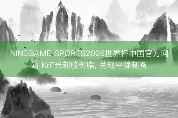 NINEGAME SPORTS2026世界杯中国官方网站 KrF光刻胶树脂， 兑现平静制备