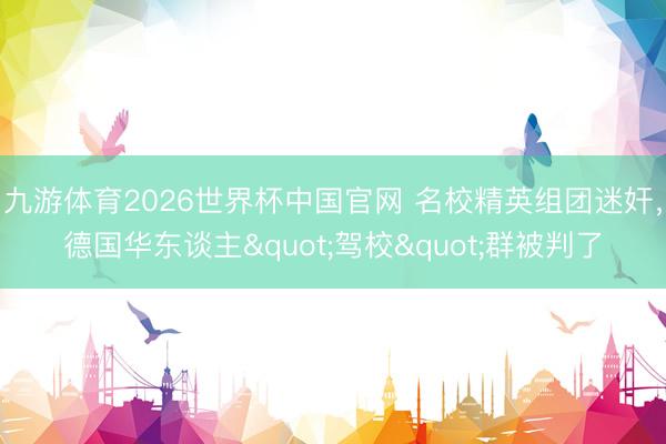 九游体育2026世界杯中国官网 名校精英组团迷奸，德国华东谈主"驾校"群被判了