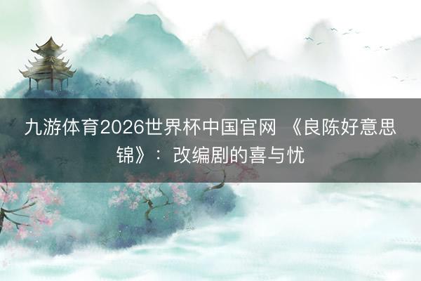 九游体育2026世界杯中国官网 《良陈好意思锦》：改编剧的喜与忧