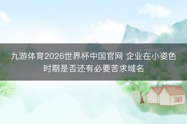 九游体育2026世界杯中国官网 企业在小姿色时期是否还有必要苦求域名